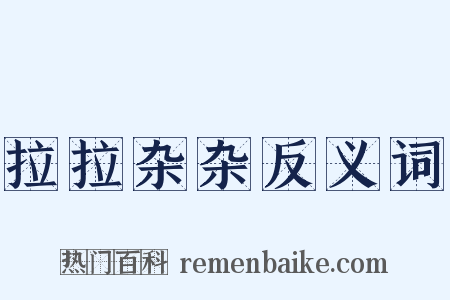 拉拉杂杂反义词是什么意思的图片